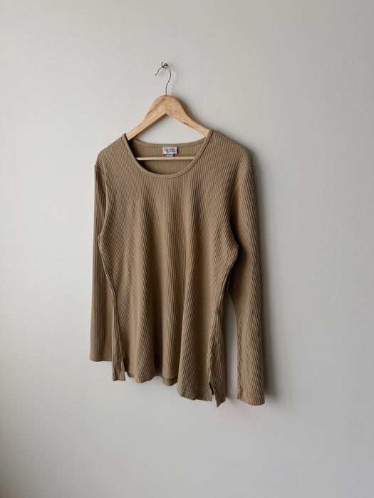 Tan Waffle Top | M