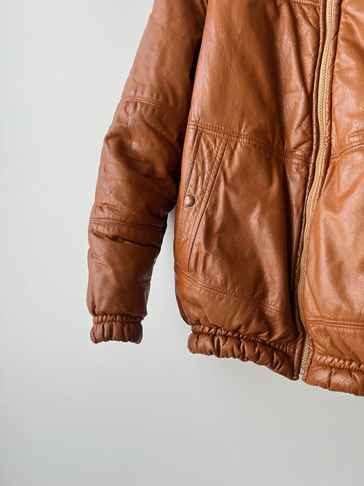 Camel Leather Bomber | L