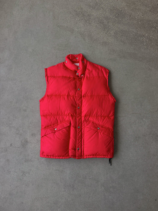Red Down Puffer Vest | L