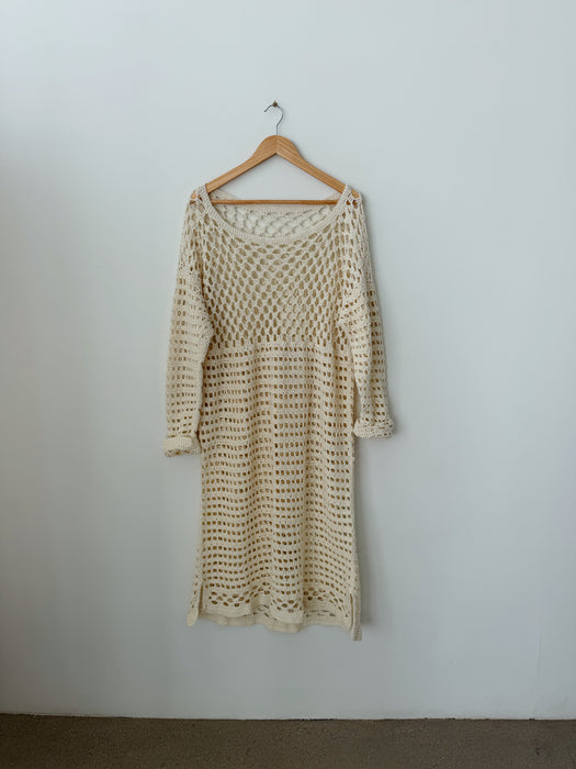 Cream Crochet Dress | XL