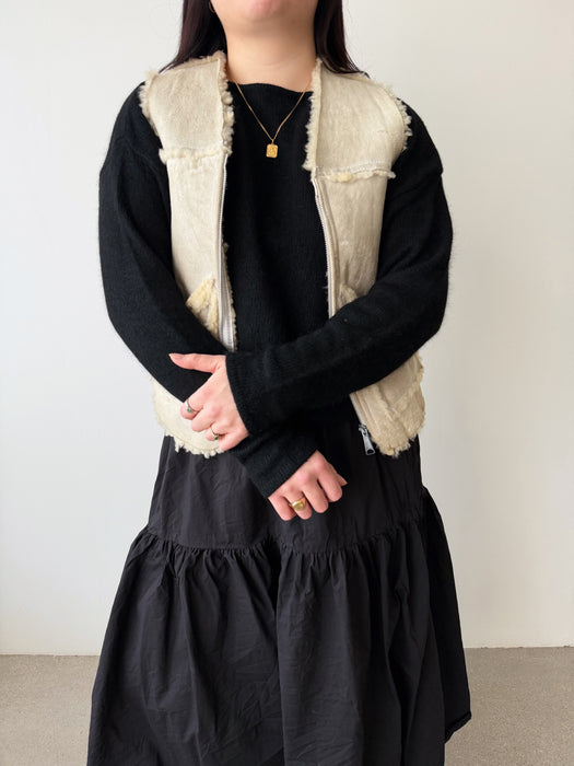 Cream Sherpa Vest | S