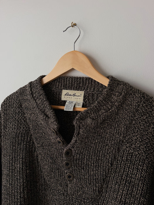 Eddie Bauer Marled Knit Henley Sweater | L/XL
