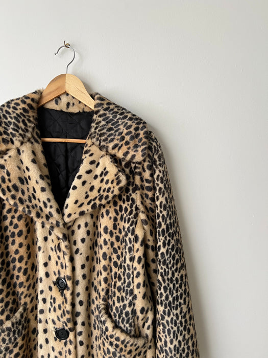 Leopard Faux Fur Coat | M