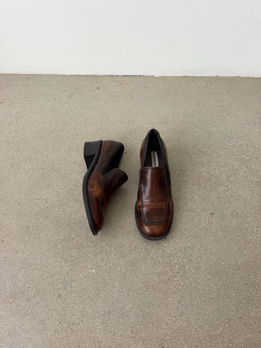 Distressed Brown Leather Loafer | 9.5/10